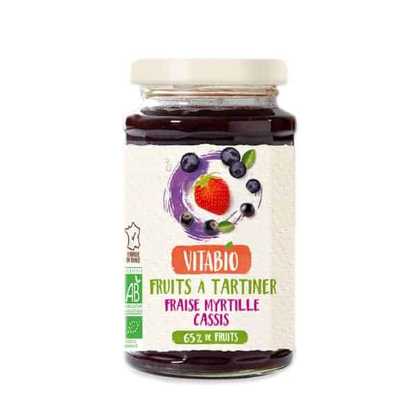 Vitabio Organic Fruit Spread Strawberry-Blueberry-Blackcurrant, 290g