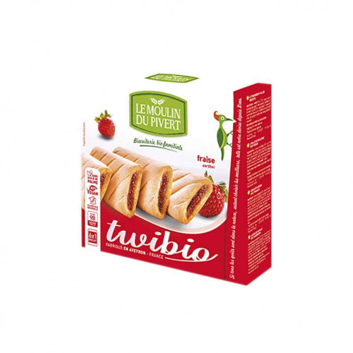 Box of Le Moulin Twibio Biscuits Filled with Strawberry