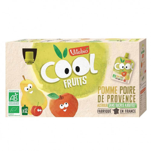 Box of Vitabio Cool Fruit - Apple & Pear Juice, 12x90g