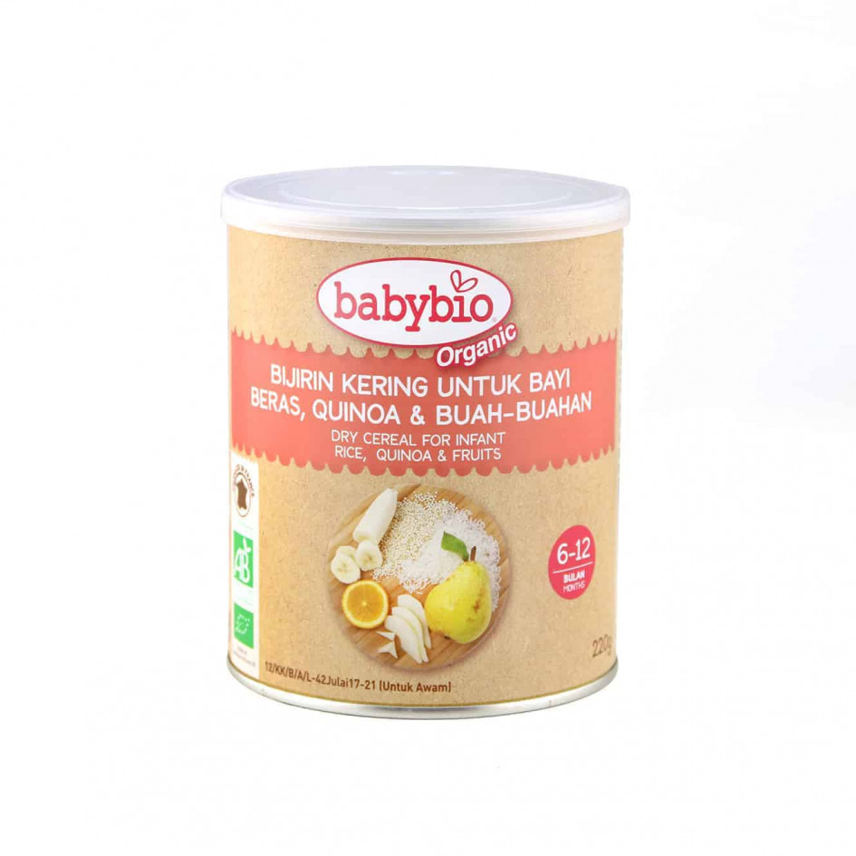 Babybio Dry Cereal for Infant (Rice, Quinoa & Fruits) 220g