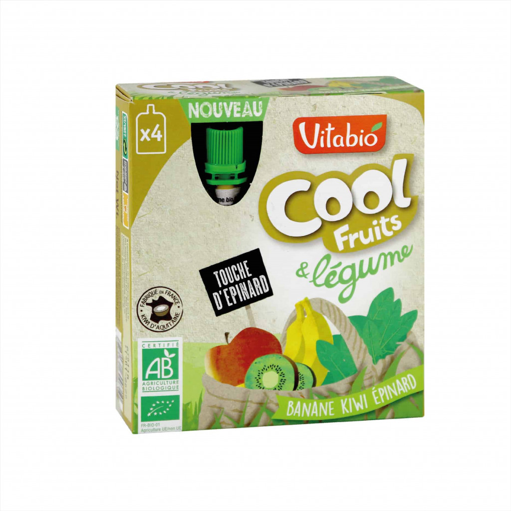 Vitabio Organic Cool Fruit Vegetables Banana Kiwi Spinach 4 X 90g Why Not