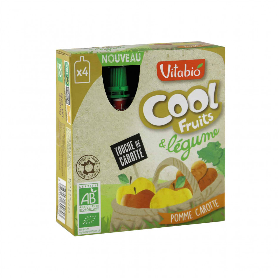Vitabio Organic Cool Fruit & Vegetables Apple - Carrot (4 X 90g)