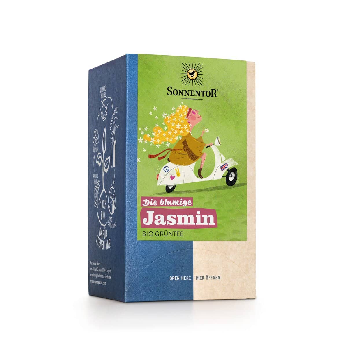 Sonnentor Organic Jasmine Green Tea, 18 tea bags
