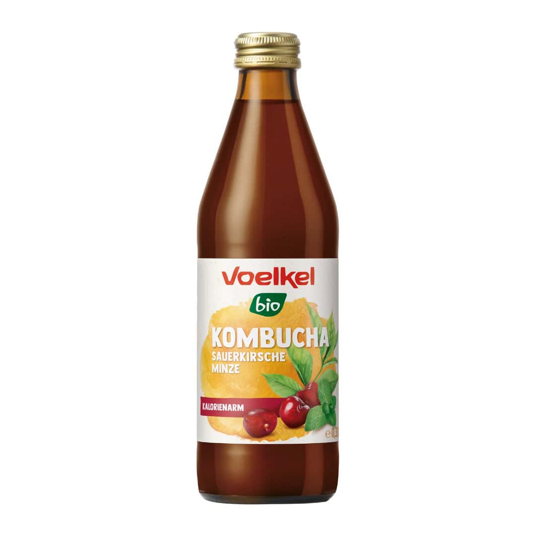 Voelkel Organic Kombucha Sour Cherry and Mint, 330ml
