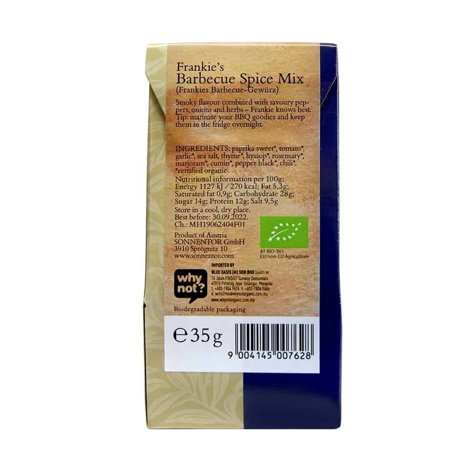 Sonnentor Organic Frankie's Barbecue Spice Mix, 35g