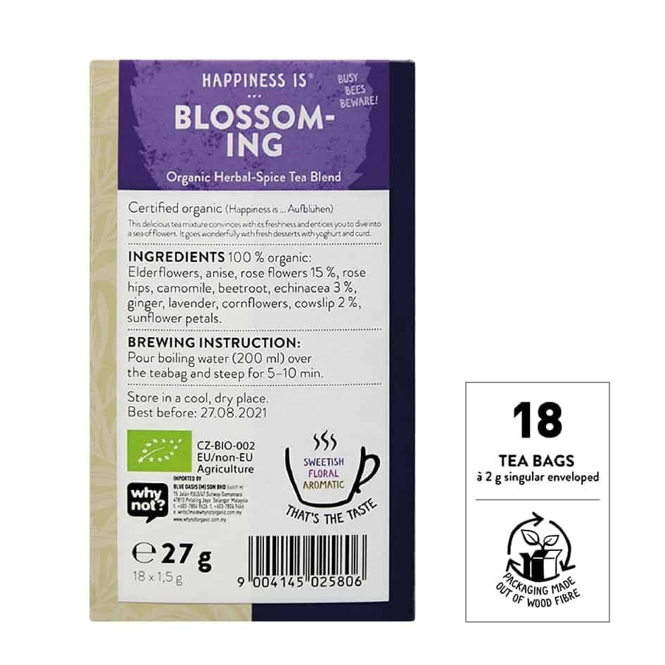 Sonnentor Organic Happiness is... Blossoming Tea Blend, 18 tea bags