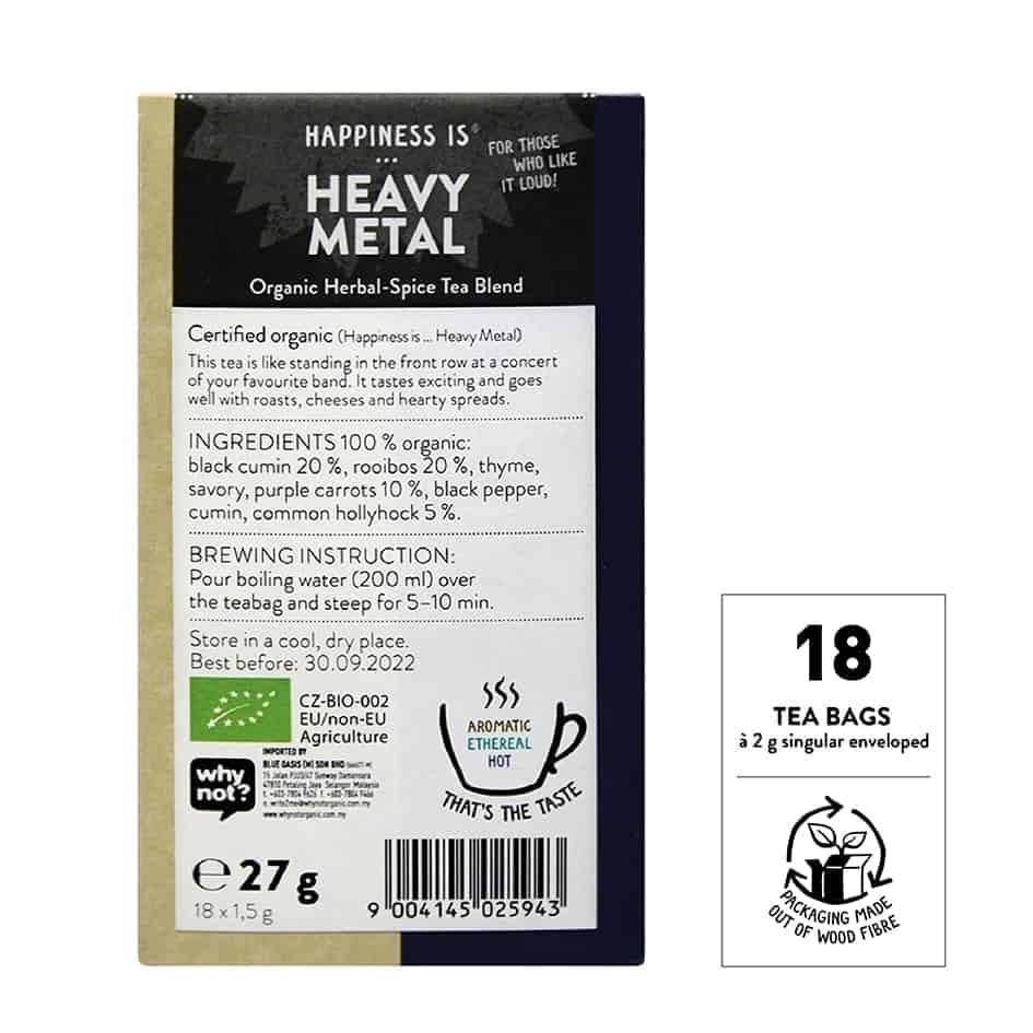 Sonnentor Organic Happiness is... Heavy Metal Tea Blend, 18 tea bags