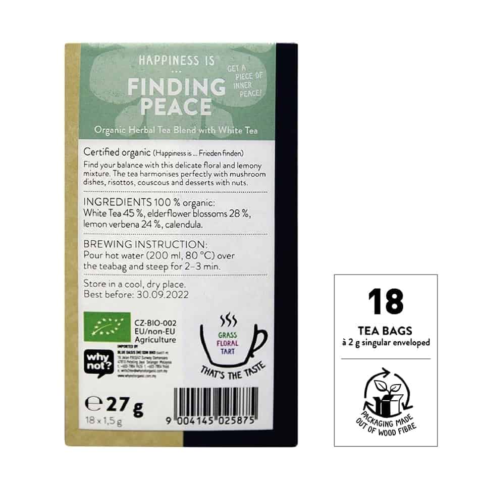 Sonnentor Organic Happiness is... Finding Peace Tea Blend, 18 tea bags
