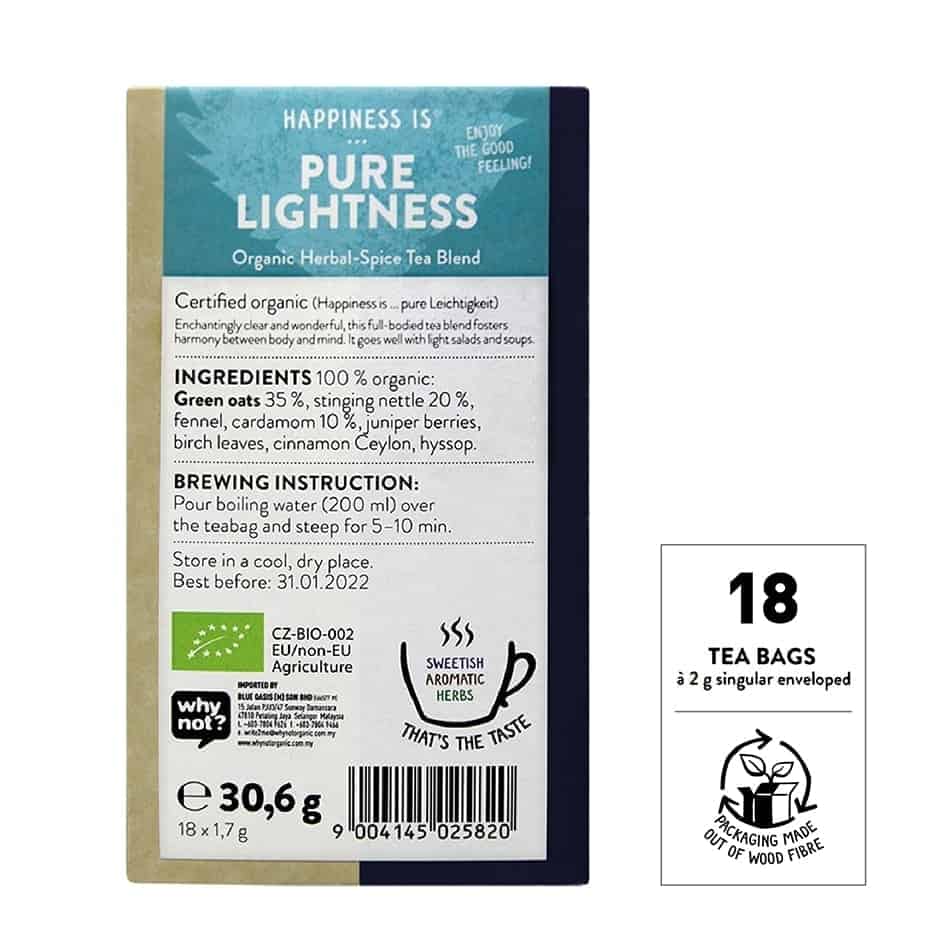 Sonnentor Organic Happiness is... Pure Lightness Tea Blend, 18 tea bags