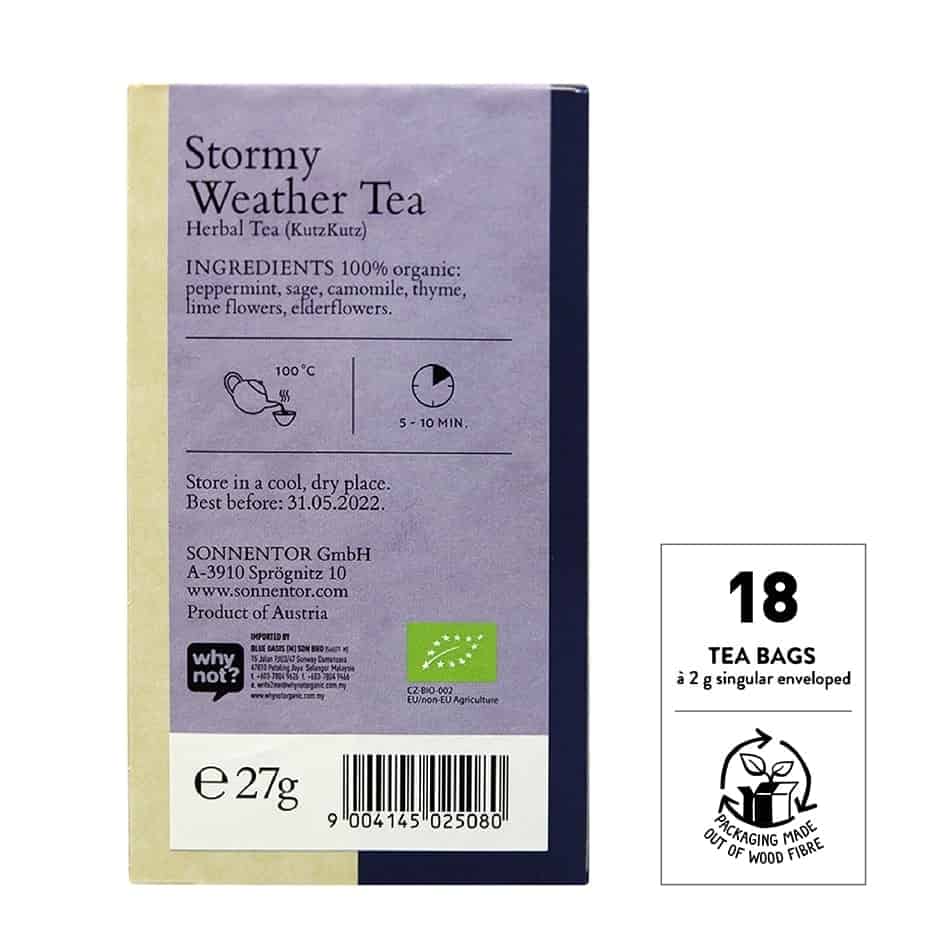 Sonnentor Organic Stormy Weather Tea Blend, 18 tea bags