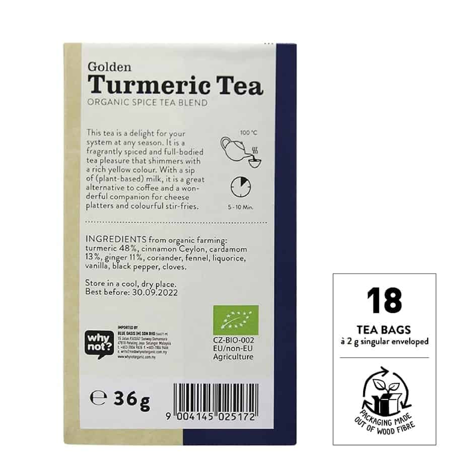 Sonnentor Organic Golden Turmeric Tea, 18 tea bags