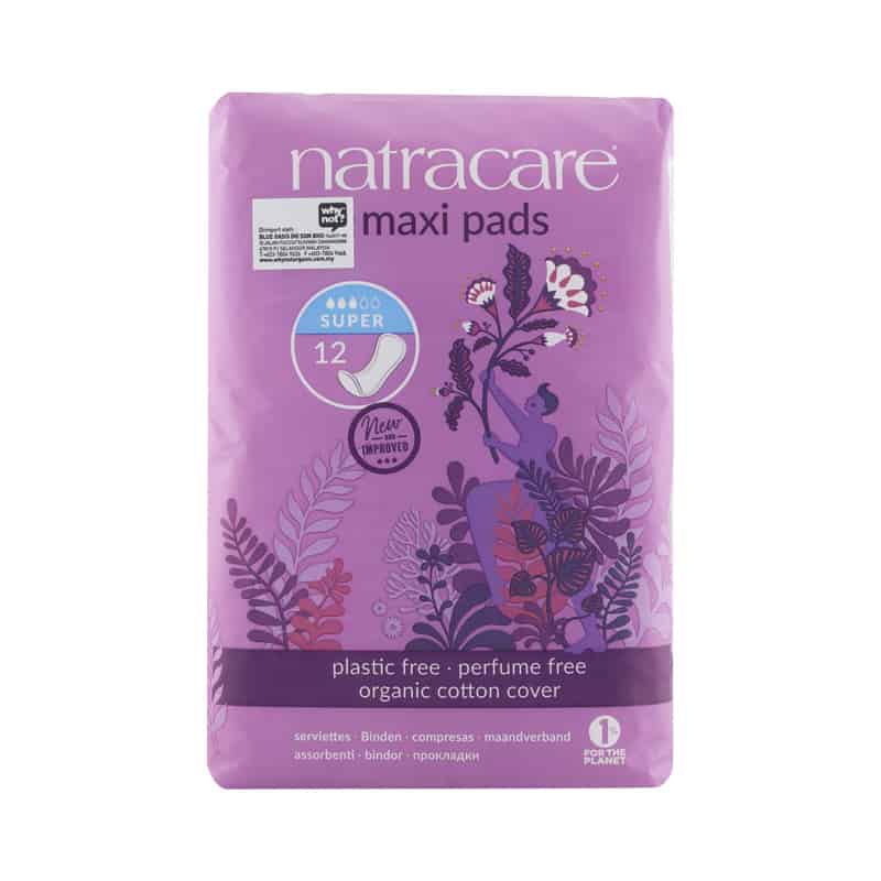 Natracare Natural Maxi Super Pads, 12pc