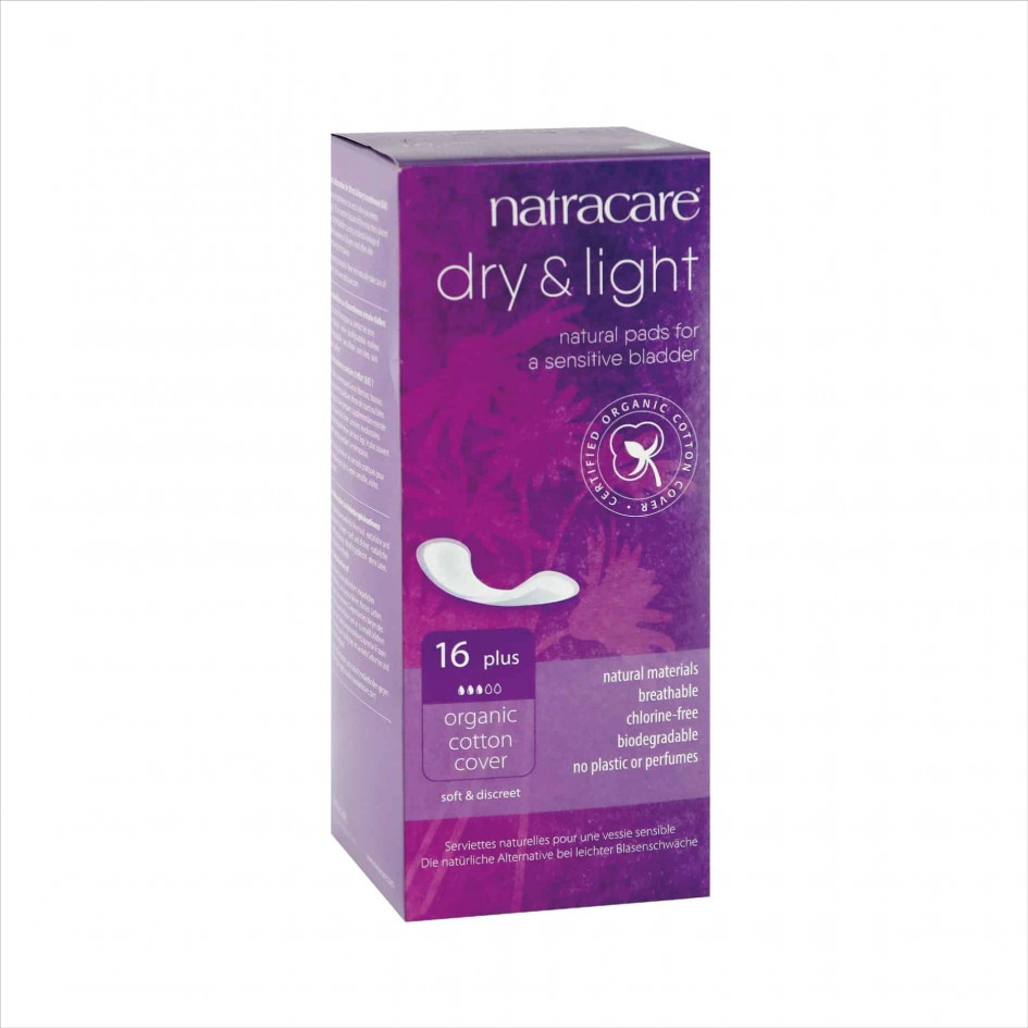 Natracare Natural Dry & Light Incontinence Pads Plus, 16pcs