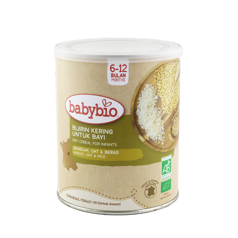 Babybio Organic Dry Cereal for Infant - Wheat, Oat & Rice, 220g