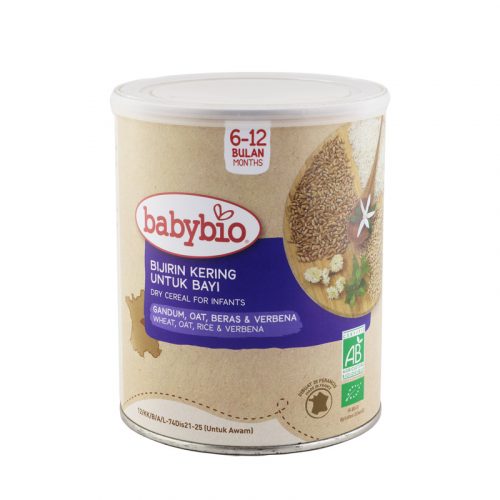 Babybio Organic Dry Cereal for Infant Wheat Oat Rice Verbena 220g