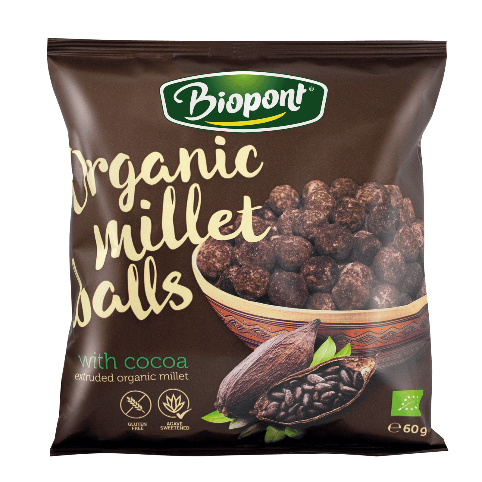 Biopont Organic Millet Balls with Cacao Powder, 60gm