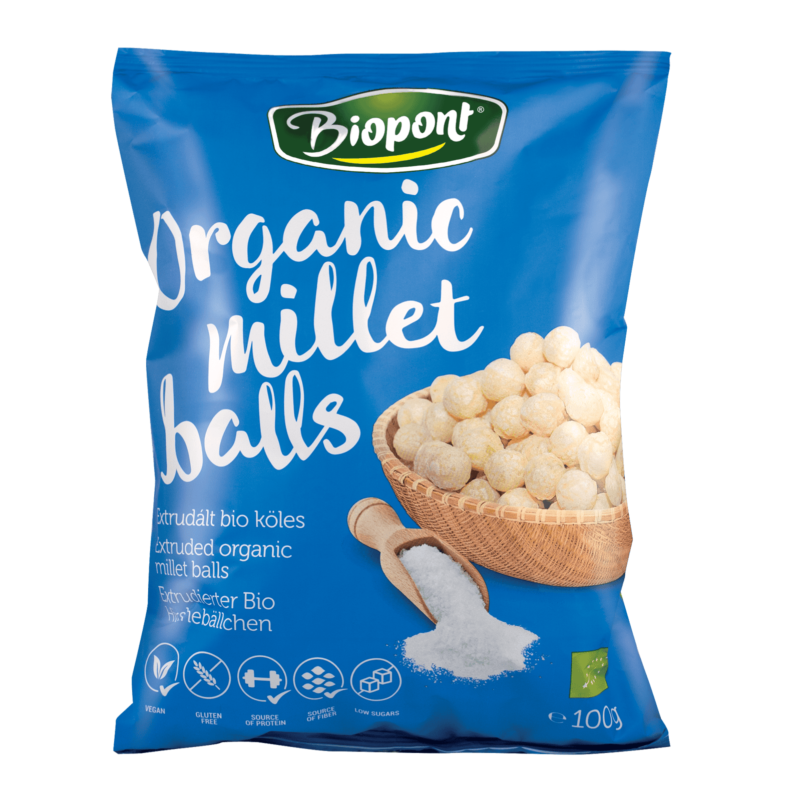 Biopont Organic Millet Balls Lightly Salted, 100gm