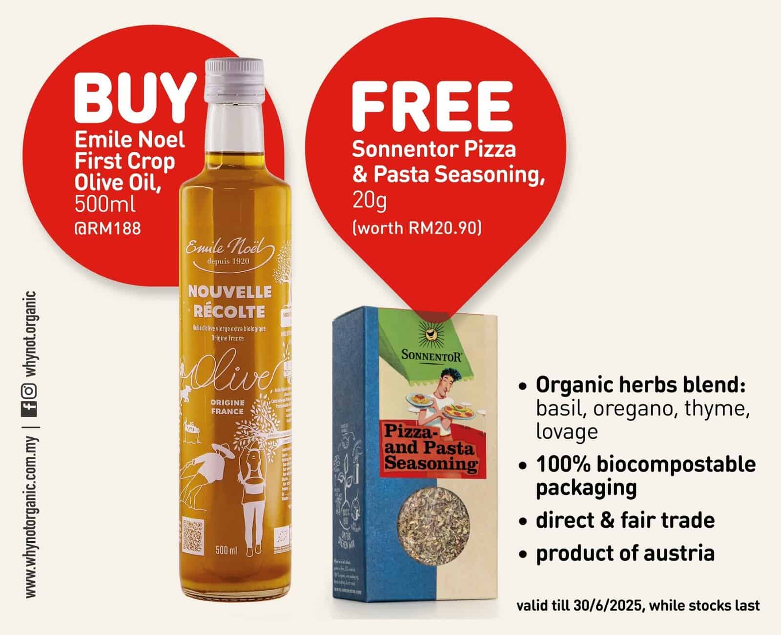 Emile Noel First Crop Organic Extra Virgin Olive Oil, 500ml | 2024
